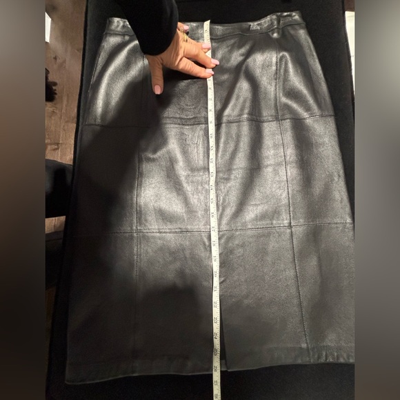 White House Black Market Black Leather Skirt size 10 NWOT - Picture 12 of 13